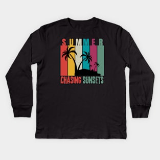 Summer, chasing sunsets Kids Long Sleeve T-Shirt